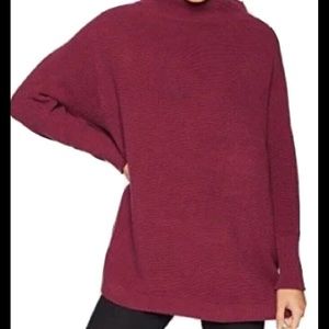 Free People Ottoman Slouchy Tunic, burgundy/ wine colour, size XS